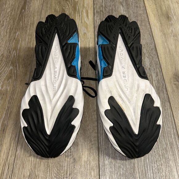 Under Armour Youth US Size 5.5Y Black White Blue Scramjet Shoes 3024744-100 - Picture 11 of 12